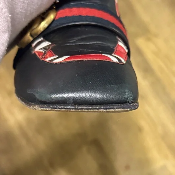 Gucci Women's Yoko Snake Black and Red Leather Loafers - Picture 5 of 7